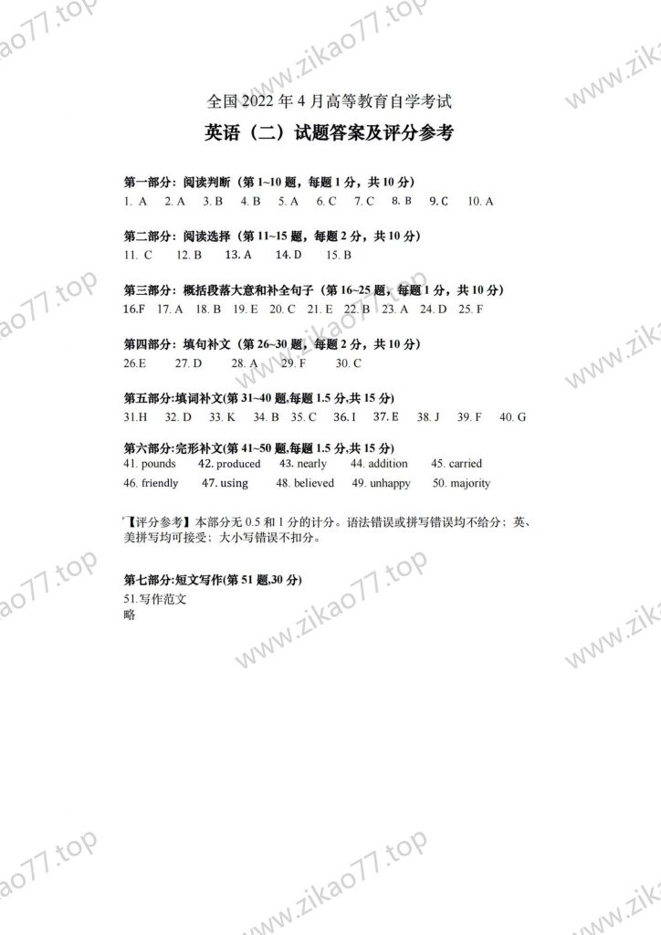 2022年4月自考00015英语（二）_07
